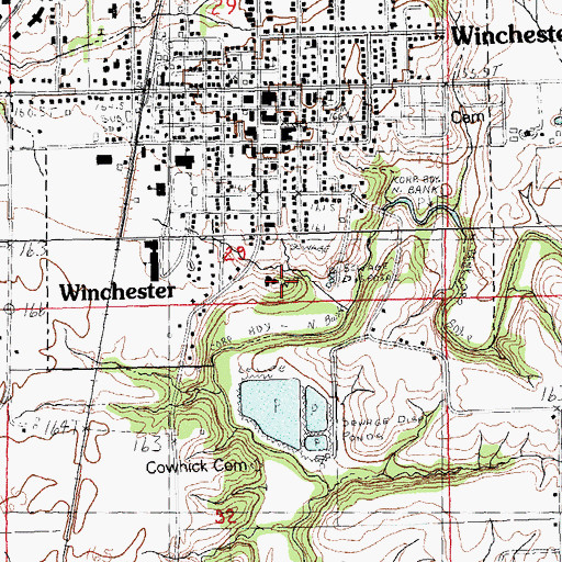 Topographic Map of Miller Cemetery, IL