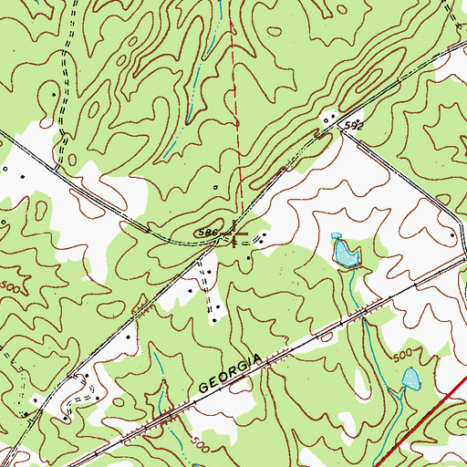 Topographic Map of Barnes-Rives-Warren Family Cemetery, GA