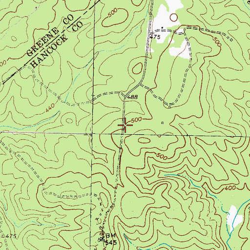 Topographic Map of Baugh Family Cemetery, GA