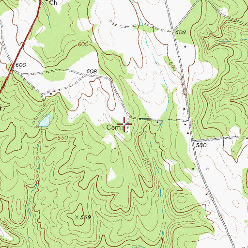 Topographic Map of Bethea Family Cemetery, GA