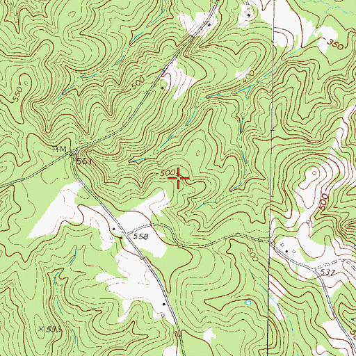 Topographic Map of John Boyer Family Cemetery, GA