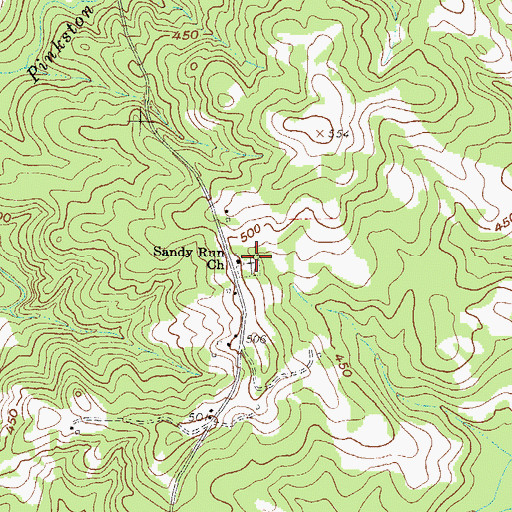 Topographic Map of Browns Chapel African Methodist Episcopal Cemetery, GA