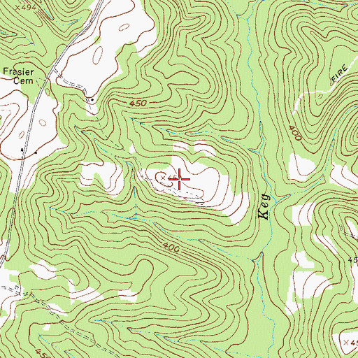 Topographic Map of Carr Family Cemetery, GA