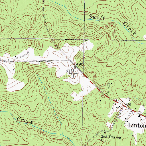 Topographic Map of Second Darien Church Cemetery, GA