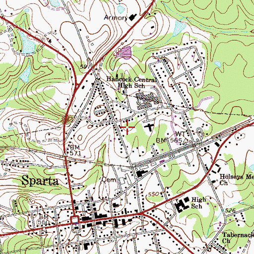 Topographic Map of Dixon Family Cemetery, GA