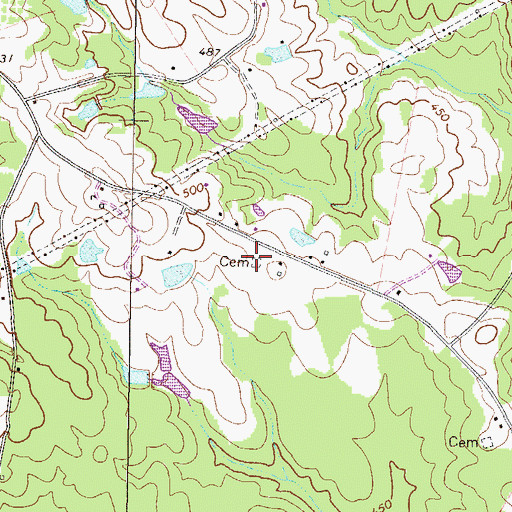 Topographic Map of Ezell-Carr Family Cemetery, GA