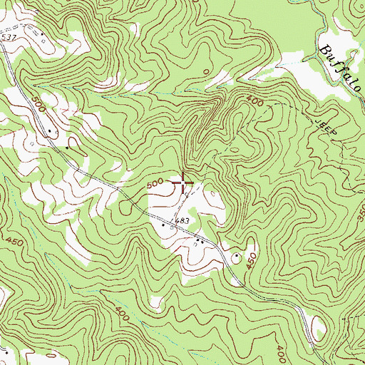 Topographic Map of Garland Family Cemetery, GA