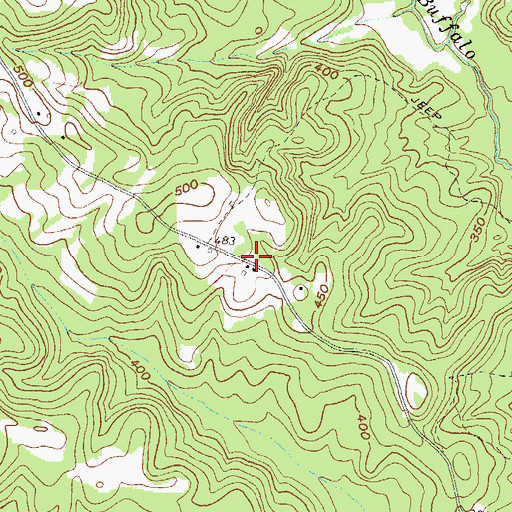 Topographic Map of N F Garland Gravesite, GA