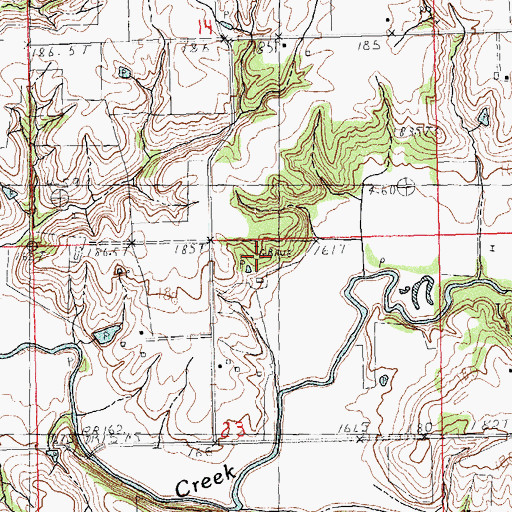 Topographic Map of Parks-Robinson Cemetery, IL