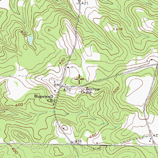 Topographic Map of Gilmore Family Cemetery, GA