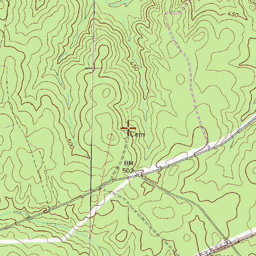 Topographic Map of Gonder-Poole Cemetery, GA