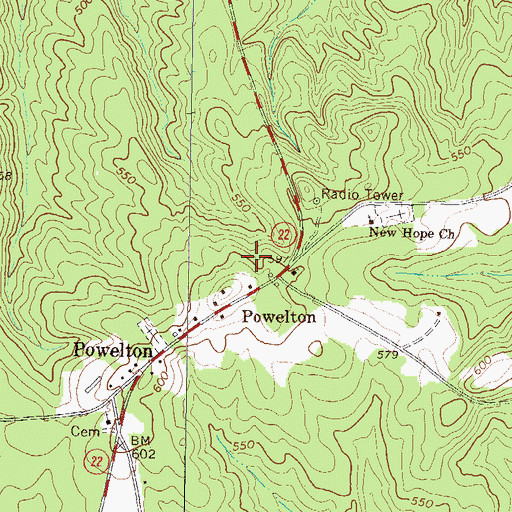 Topographic Map of Henry - Burnley Family Cemetery, GA