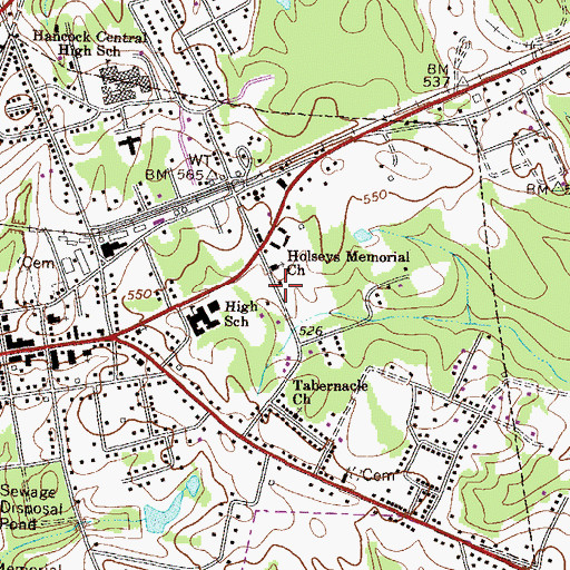 Topographic Map of Holsey Memorial Cemetery Number 3, GA