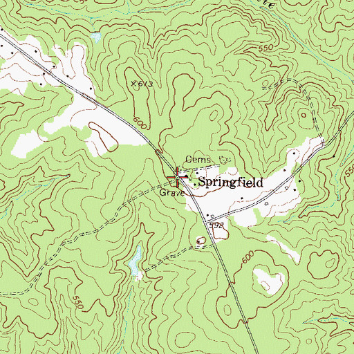 Topographic Map of Hubert Family Cemetery, GA