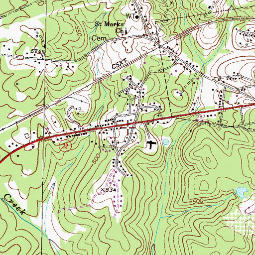 Topographic Map of Ingraham Family Cemetery, GA