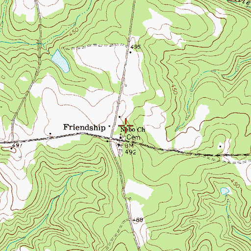 Topographic Map of Mount Nebo Church Cemetery, GA