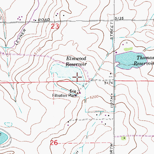 Topographic Map of Elmwood Dam, CO