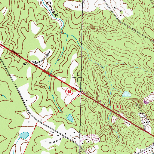 Topographic Map of Power of God Ministries Church Cemetery, GA