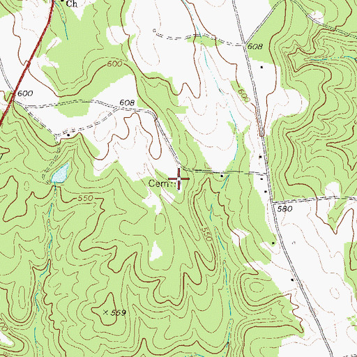 Topographic Map of Roberson Family Cemetery, GA