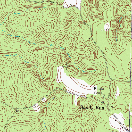 Topographic Map of Simmons Family Cemetery, GA