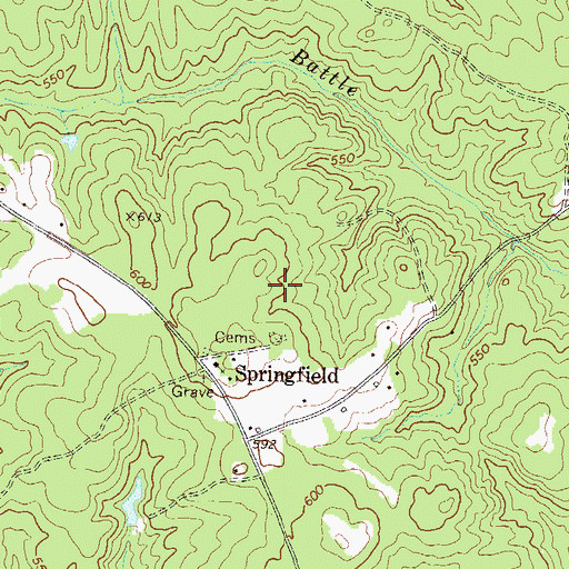 Topographic Map of Old Springfield Church Cemetery, GA