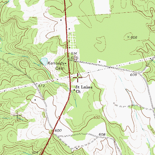 Topographic Map of Saint Luke Baptist Church Cemetery, GA
