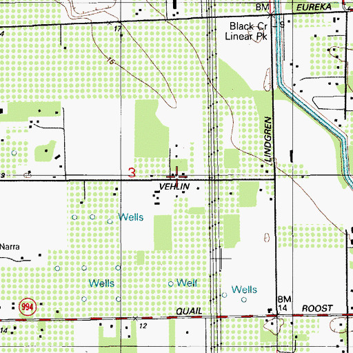 Topographic Map of Vehlin, FL