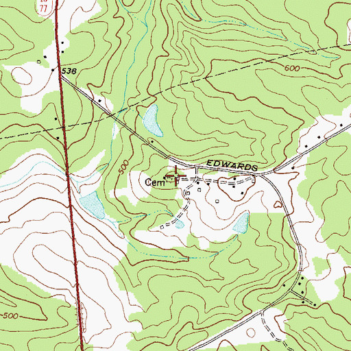 Topographic Map of Copelin Family Cemetery, GA