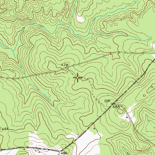 Topographic Map of Prosser Fields Cemetery, GA