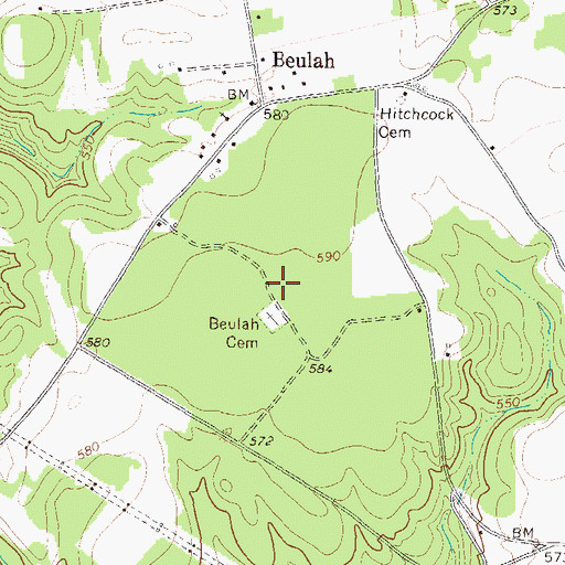 Topographic Map of Trawicks Cemetery, GA