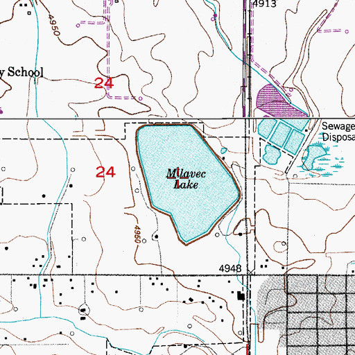 Topographic Map of Frederick Reservoir, CO