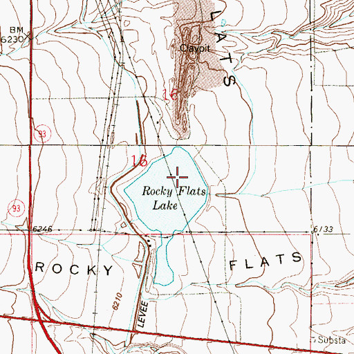 Topographic Map of Rocky Flats Lake, CO