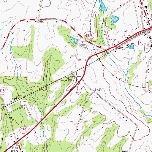 Topographic Map of Capernaum Cemetery, NC