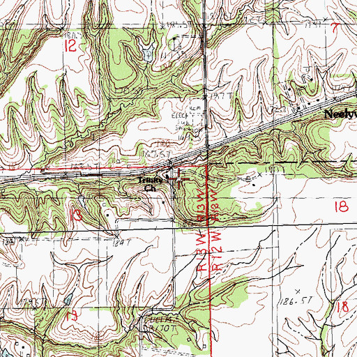 Topographic Map of Trinity Lutheran Cemetery, IL
