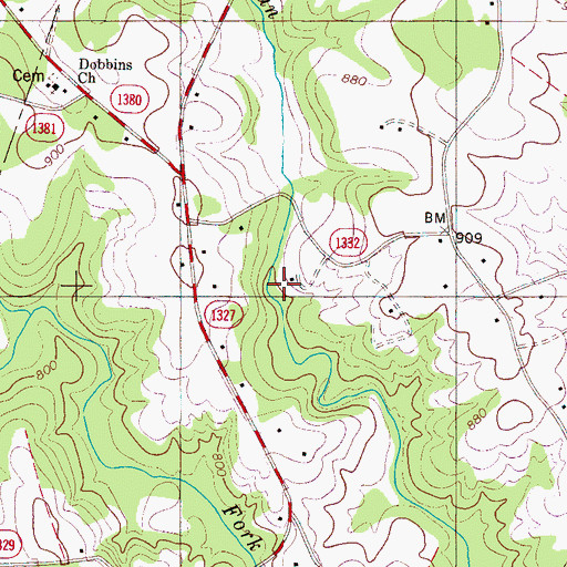Topographic Map of Beamans Mill (historical), NC