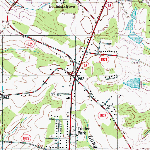 Topographic Map of Bridgers Store (historical), NC
