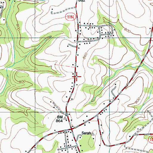 Topographic Map of Queen Store (historical), NC