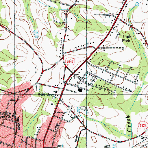 Topographic Map of Sperlings Store (historical), NC