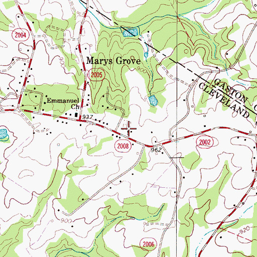 Topographic Map of Mays Church, NC