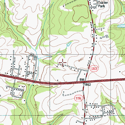 Topographic Map of Beaverdam School (historical), NC