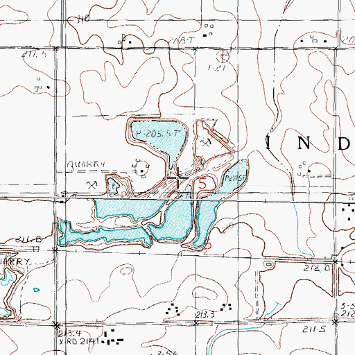 Topographic Map of Fairbury Quarry, IL