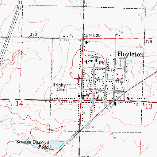 Topographic Map of Trinity Lutheran Church, IL