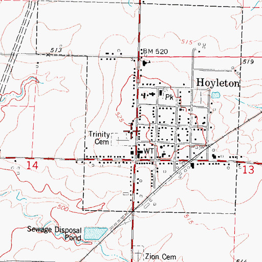 Topographic Map of Trinity Lutheran School, IL