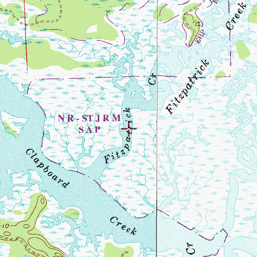 Topographic Map of Nassau River-St Johns River Marshes State Aquatic Preserve, FL