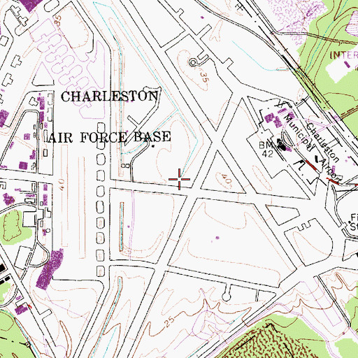 Topographic Map of Charleston Army Air Field (historical), SC