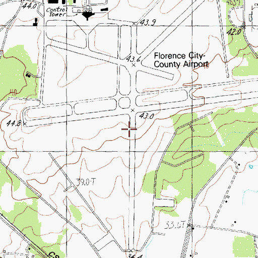 Topographic Map of Florence Army Air Field (historical), SC