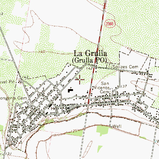 Topographic Map of Grulla Middle School, TX