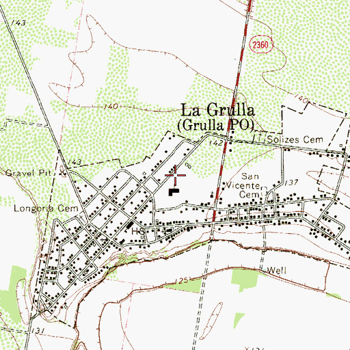 Topographic Map of Grulla Elementary School, TX