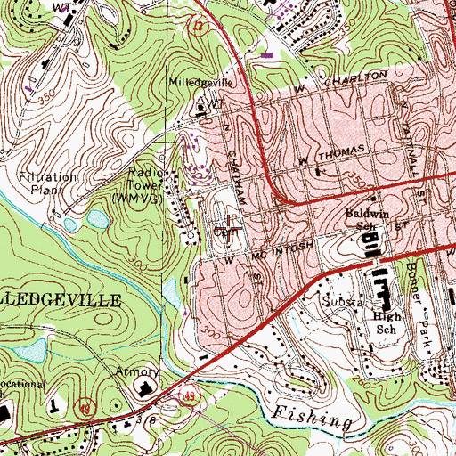 Topographic Map of West View Cemetery, GA