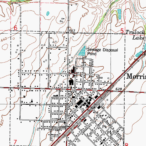 Topographic Map of First Baptist Church, IL